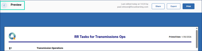 Reports exit preview