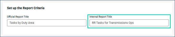 Reports internal title