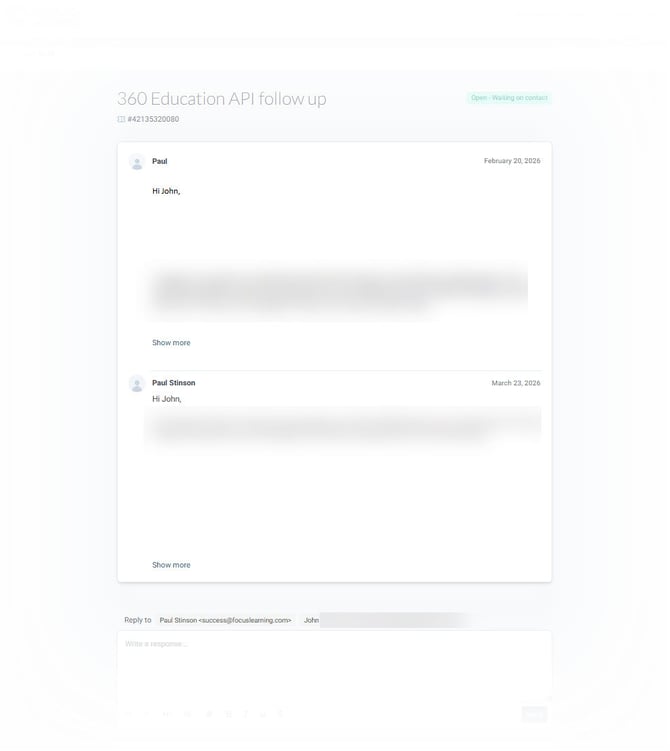 Support Portal view tickets reply